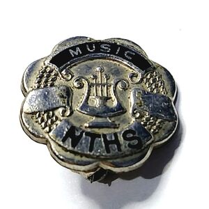 North Thurston High School Sterling Silver Music Pin Vintage Fashion Jewelry
